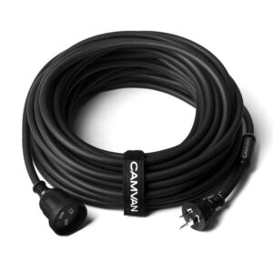 CAMVAN Rubber Extension Lead20m Stinger10amp Black 0009 20 M
