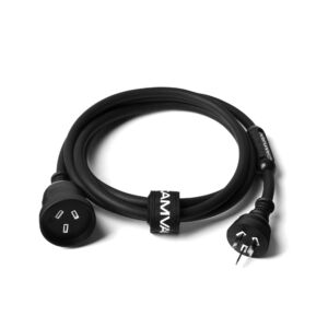 CAMVAN Rubber Extension Lead2m Stinger10amp Black 0005 2 M