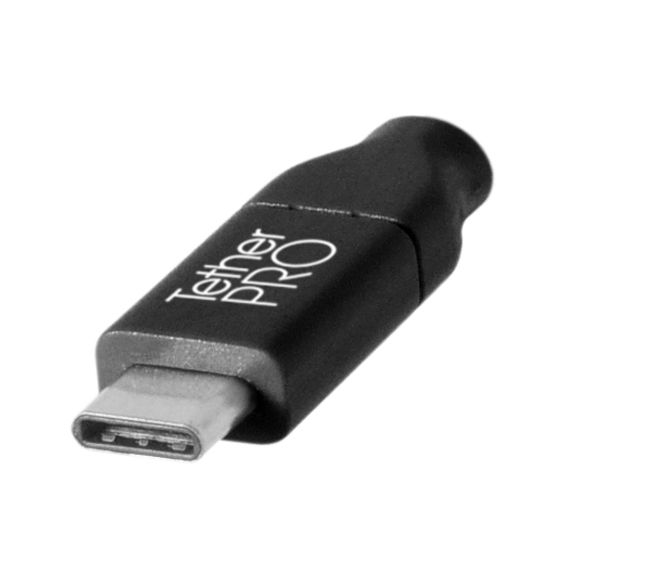 Cuc15 Blk Tether Pro Usb C To Usb C 15 Blk Tip Angle