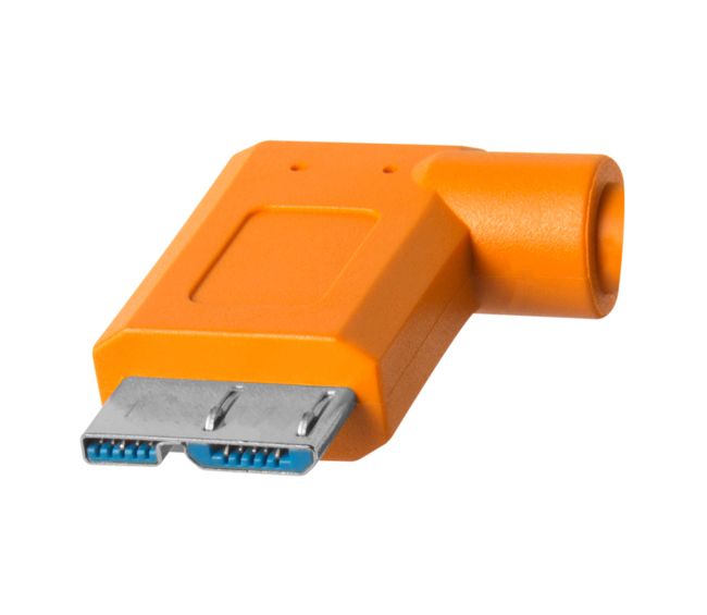 Cuc33 R15 Org Tether Pro Usb C To 3 0 Micro B Right Angle 15 Org Rt Angle Tip